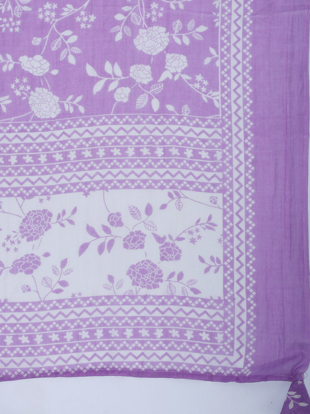 Printed Cotton Blend Kurta With Pant &amp; Dupatta
