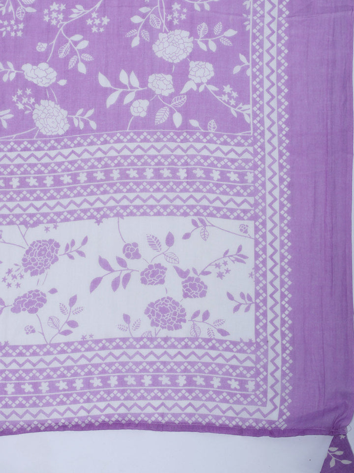 Printed Cotton Blend Kurta With Pant &amp; Dupatta
