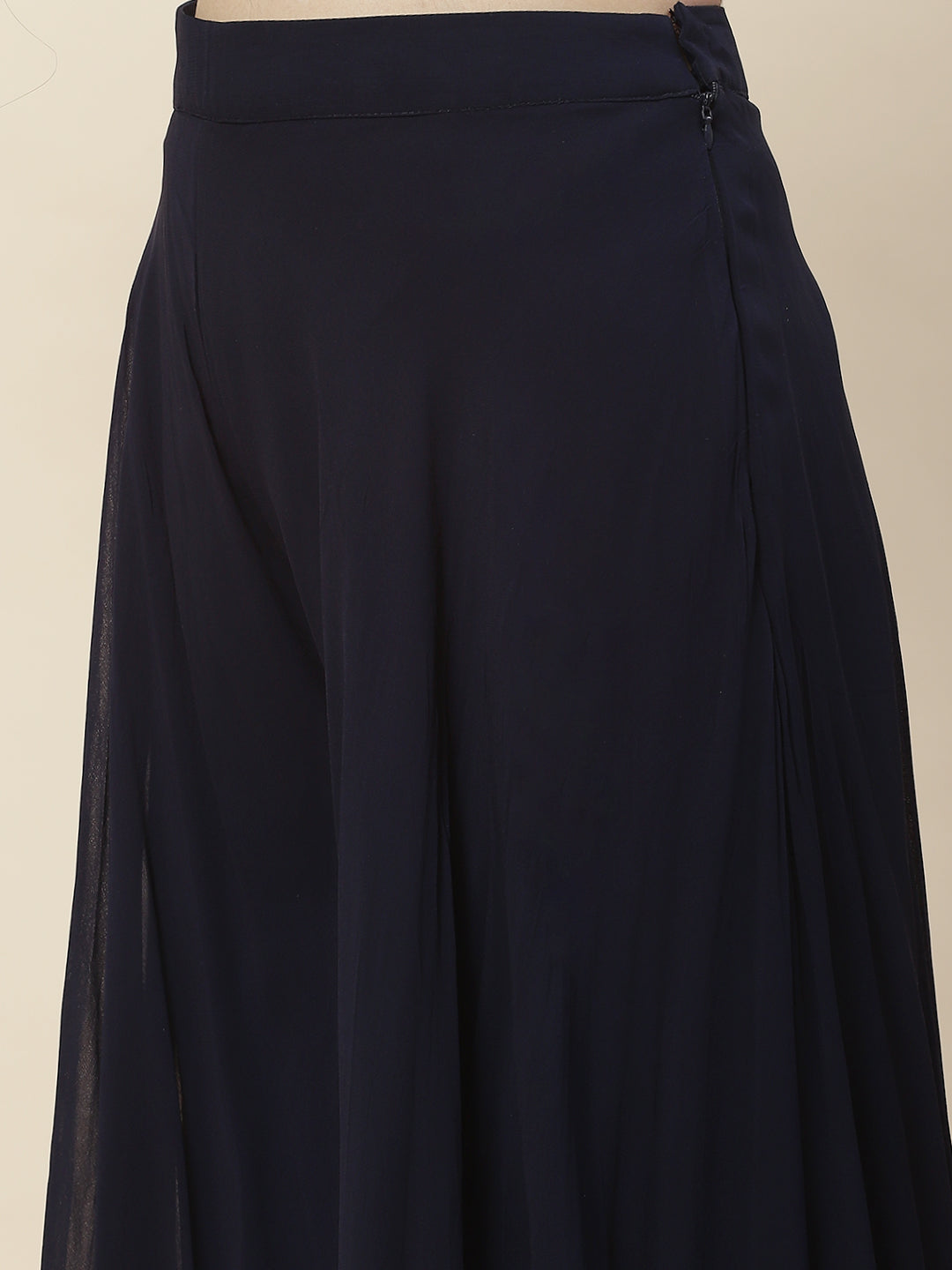 Embroidered Georgette Jacket Style Top With Palazzo &amp; dupatta
