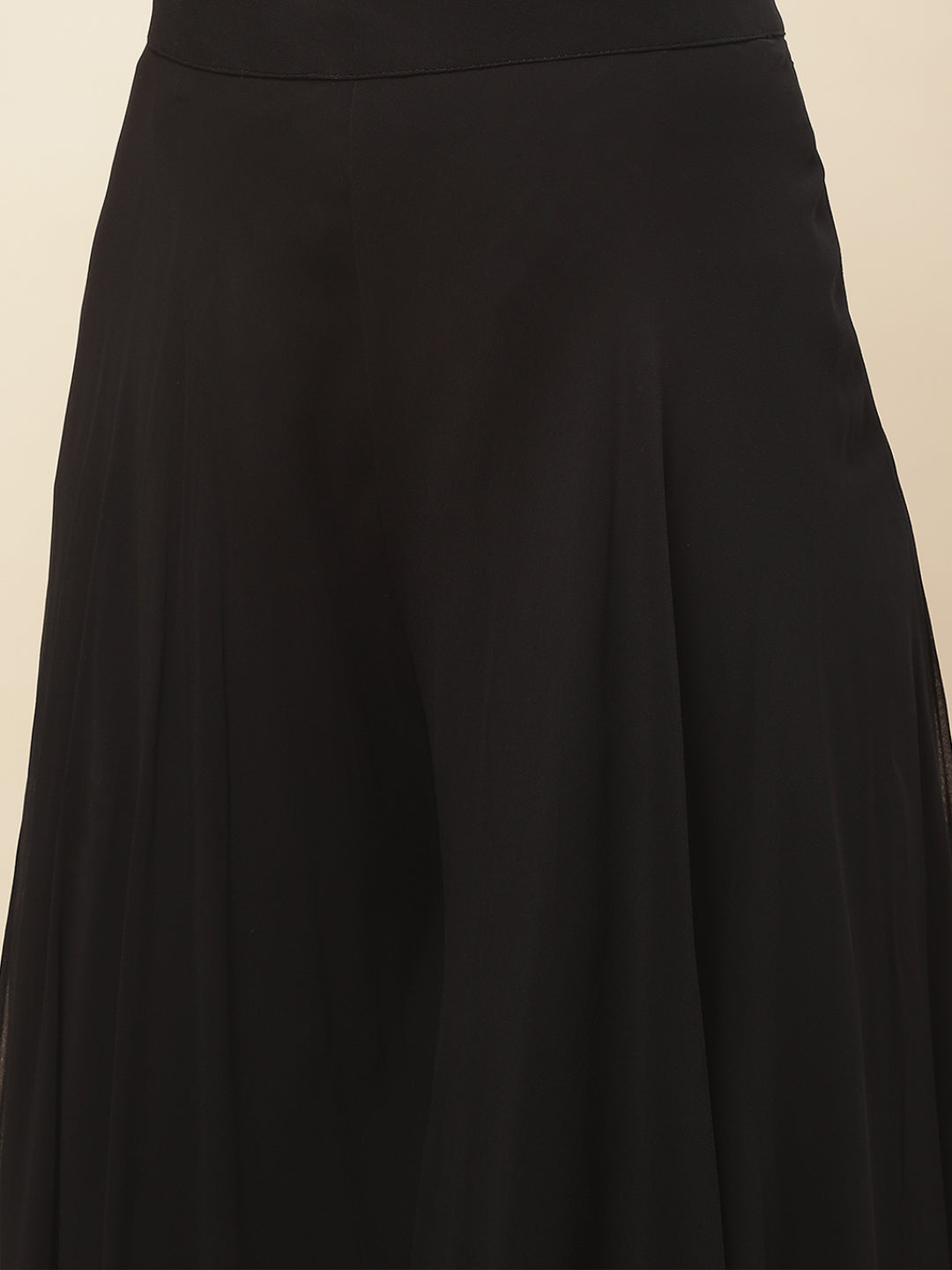 Sequence Embroidered Georgette Crop Top With Palazzo &amp; Jacket
