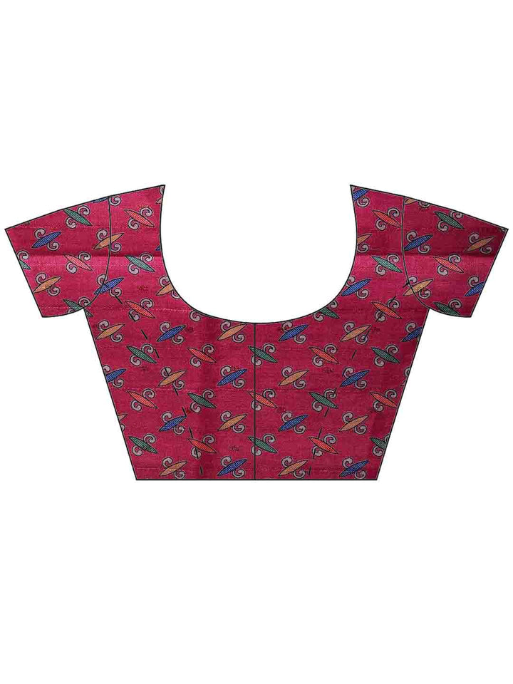 Printed Tussar Silk Saree