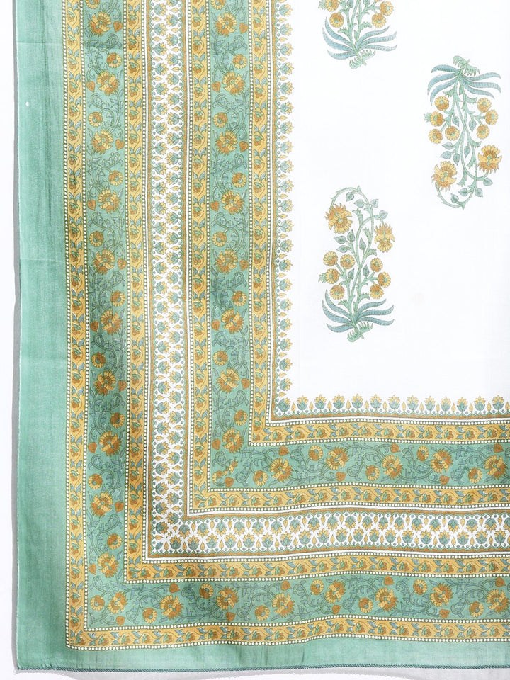 Printed Cotton Blend Kurta With Pant &amp; Dupatta