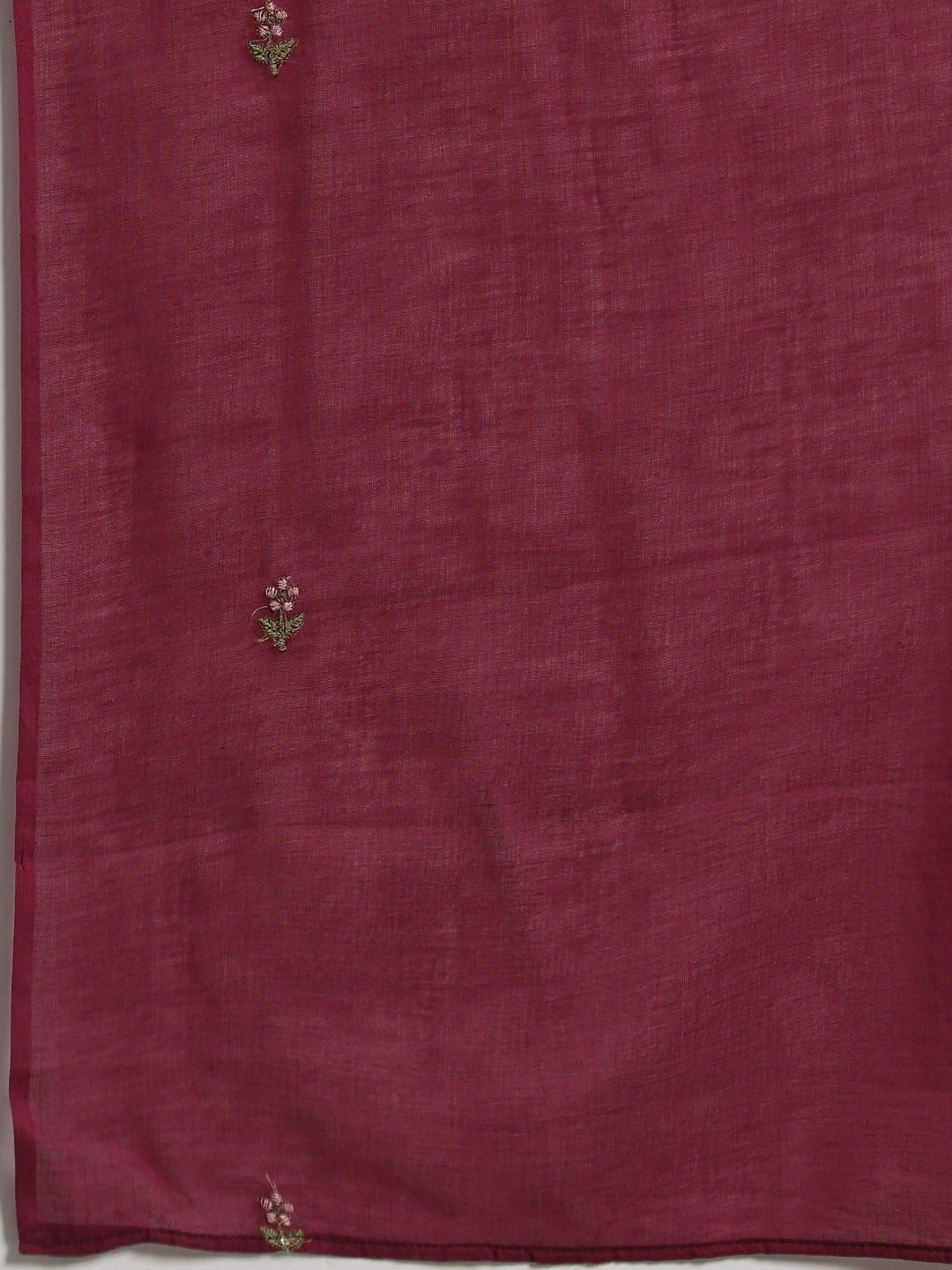 Resham Embroidered Cotton Kurta With Pants &amp; Dupatta