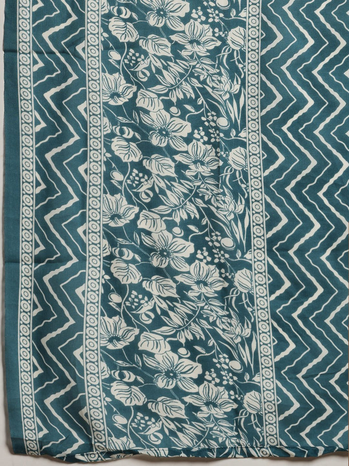 Printed Cotton Kurta With Pant &amp; Dupatta