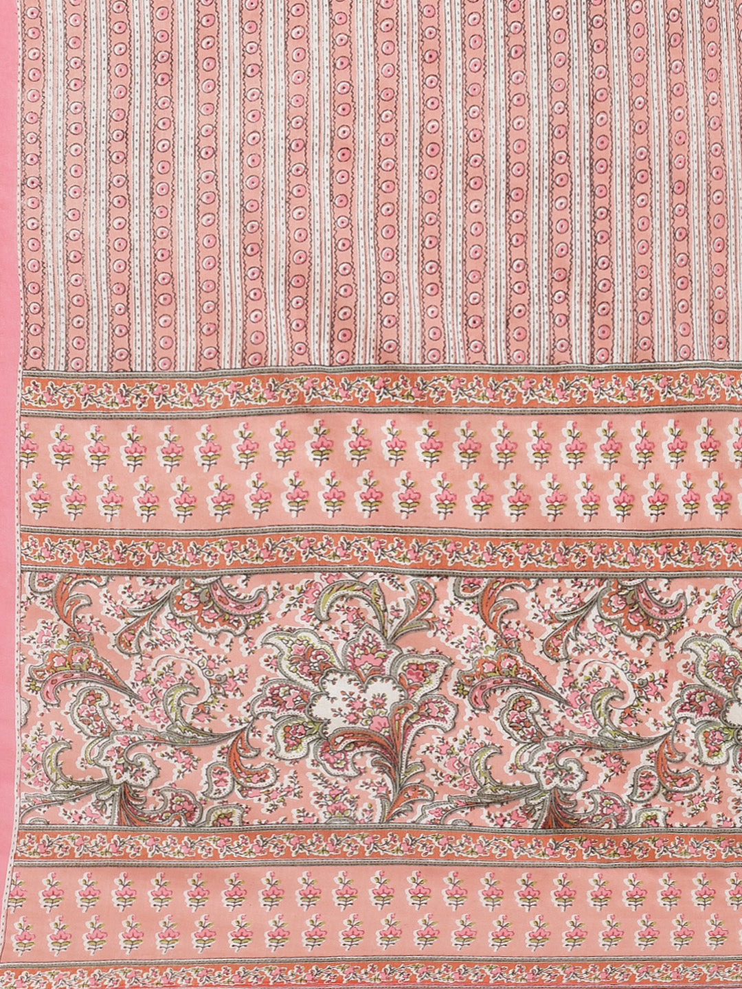 Floral Printed Cotton Kurta With Pants &amp; Dupatta