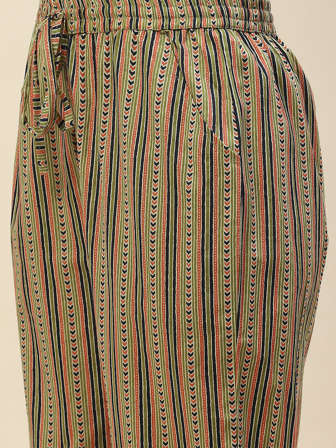 Printed Cotton Anarkali Kurta With Pants