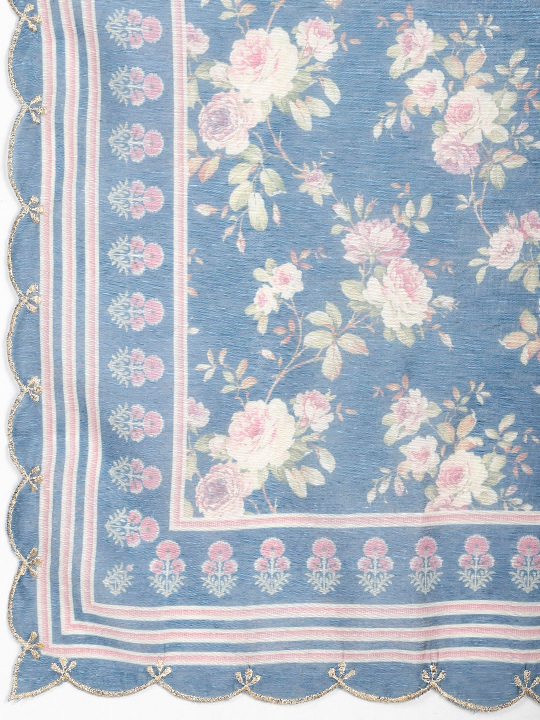 Printed Chanderi Kurta With Pants &amp; Dupatta