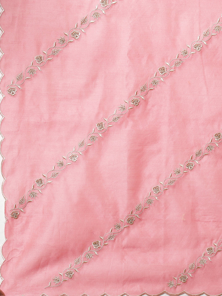 Resham Jaal Cotton Chanderi Stitched Salwar Kameez With Embroidered Dupatta