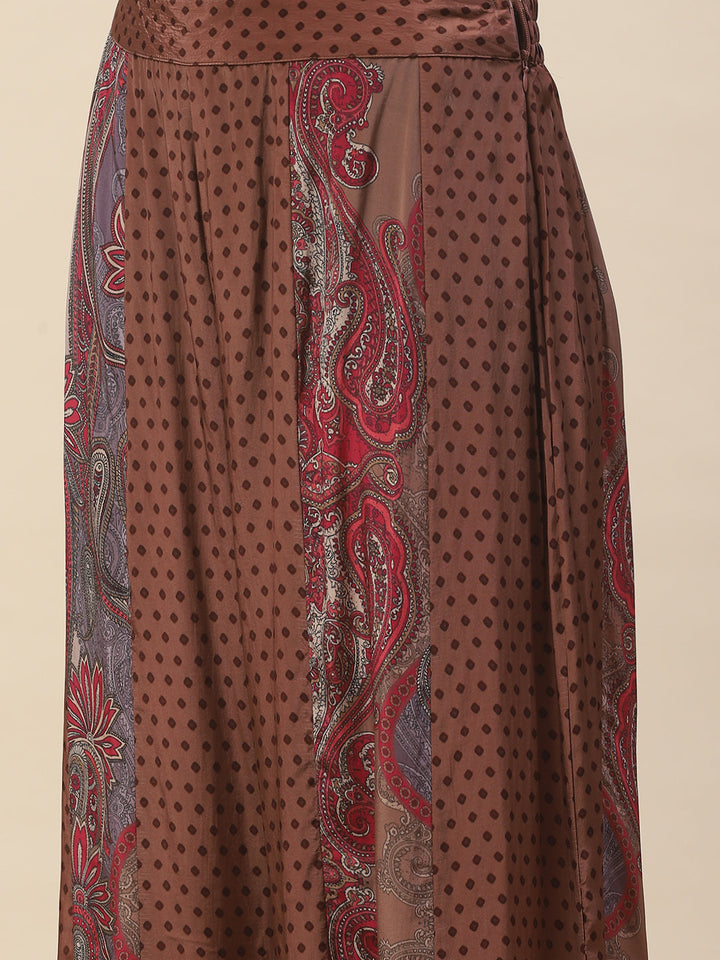 Neck Patti Crepe Kurta With Palazzo
