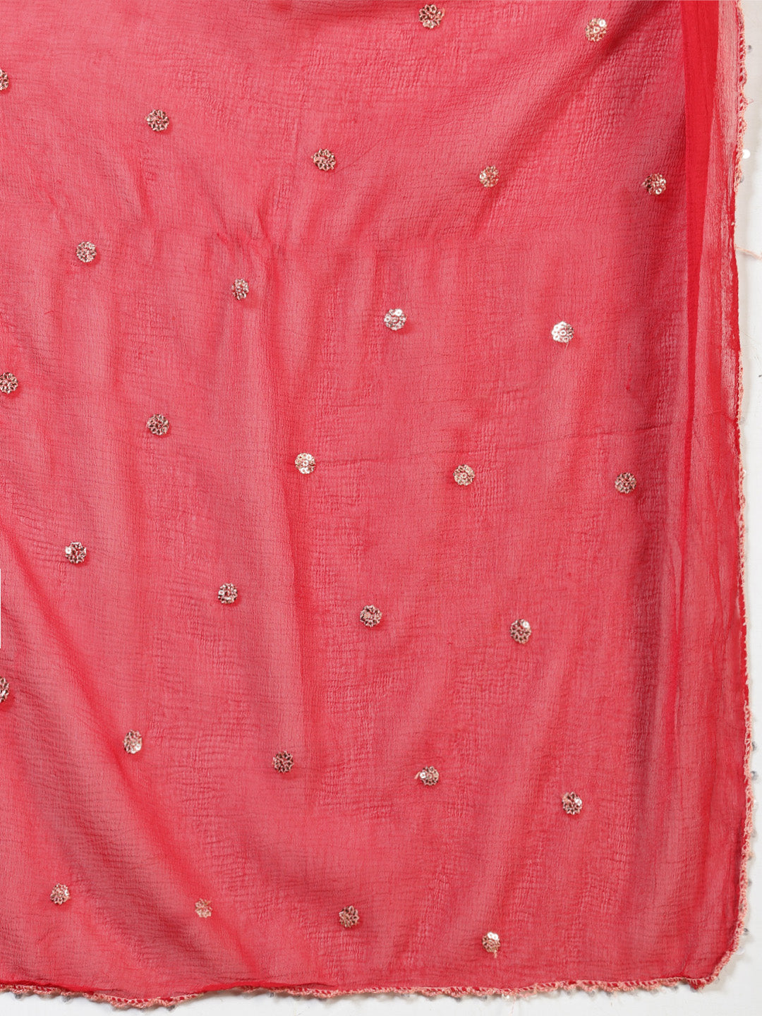 Embroidered Georgette Kurta With Pants &amp; Dupatta