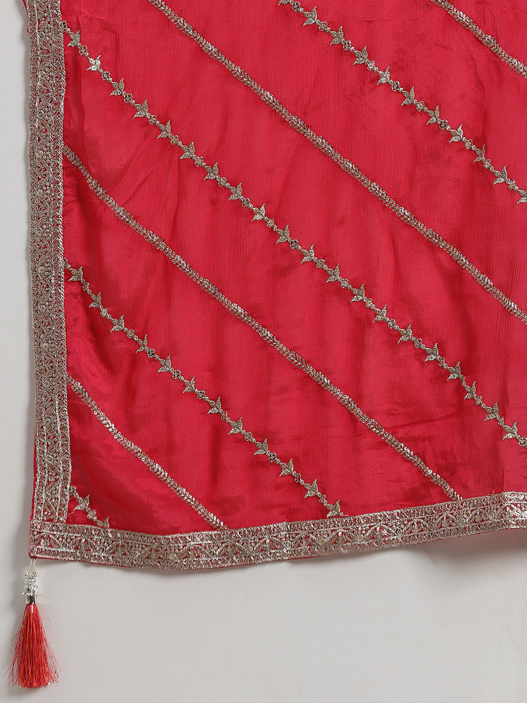 Bandhani Crepe Choli With Lehenga &amp; Dupatta