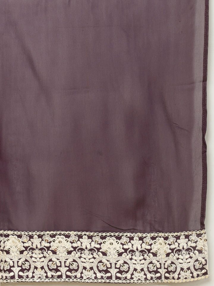 Resham Embroidery Georgette Kurta With Sharara &amp; Dupatta