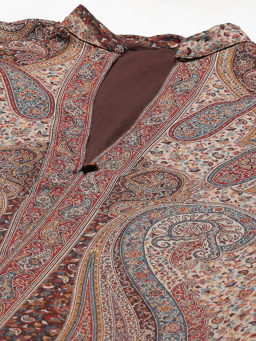 Resham Jaal Woven Pashmina Kurta With Pants &amp; Jacket