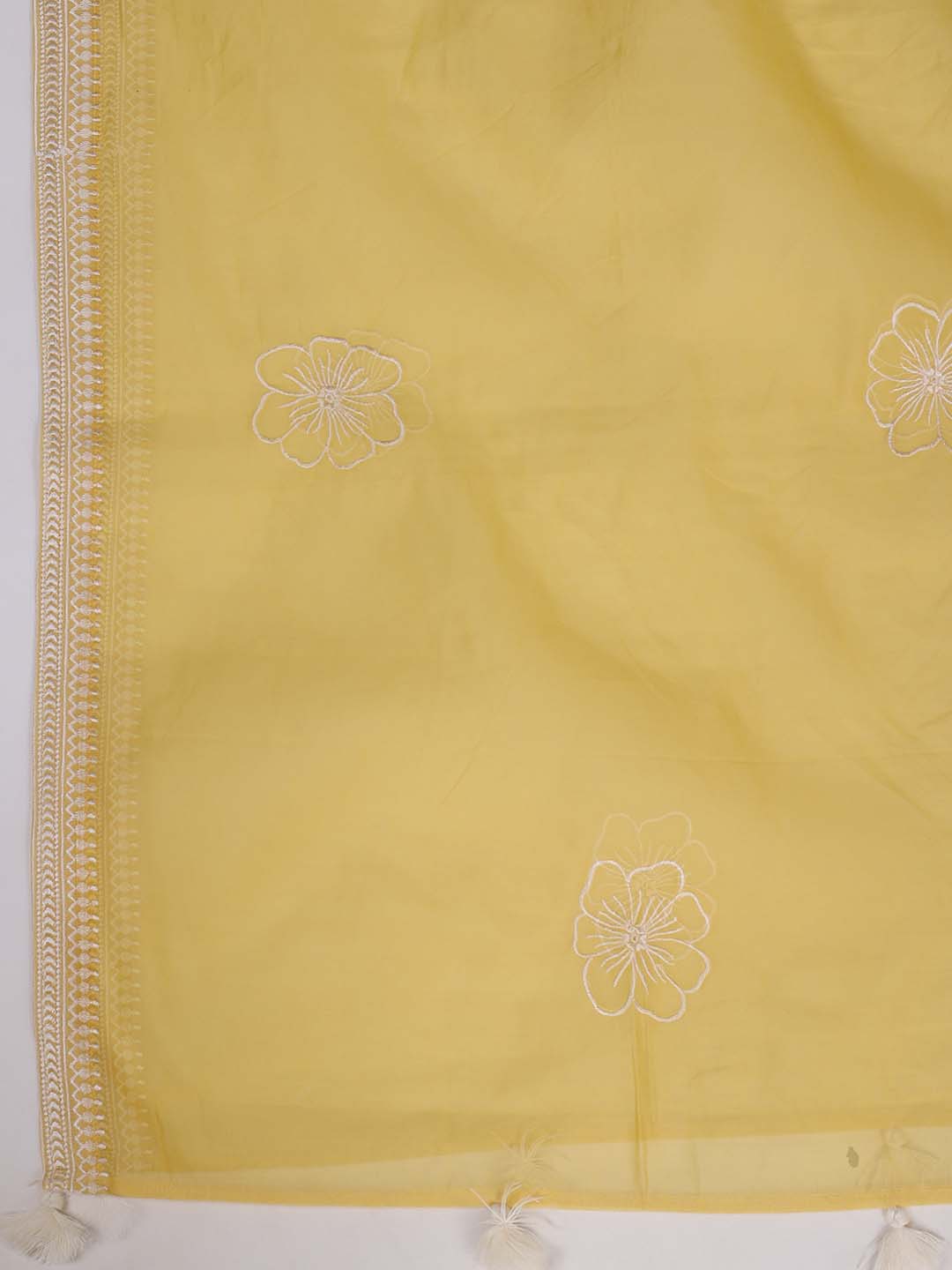 Embroidered Chanderi Kurta With Pant &amp; Dupatta