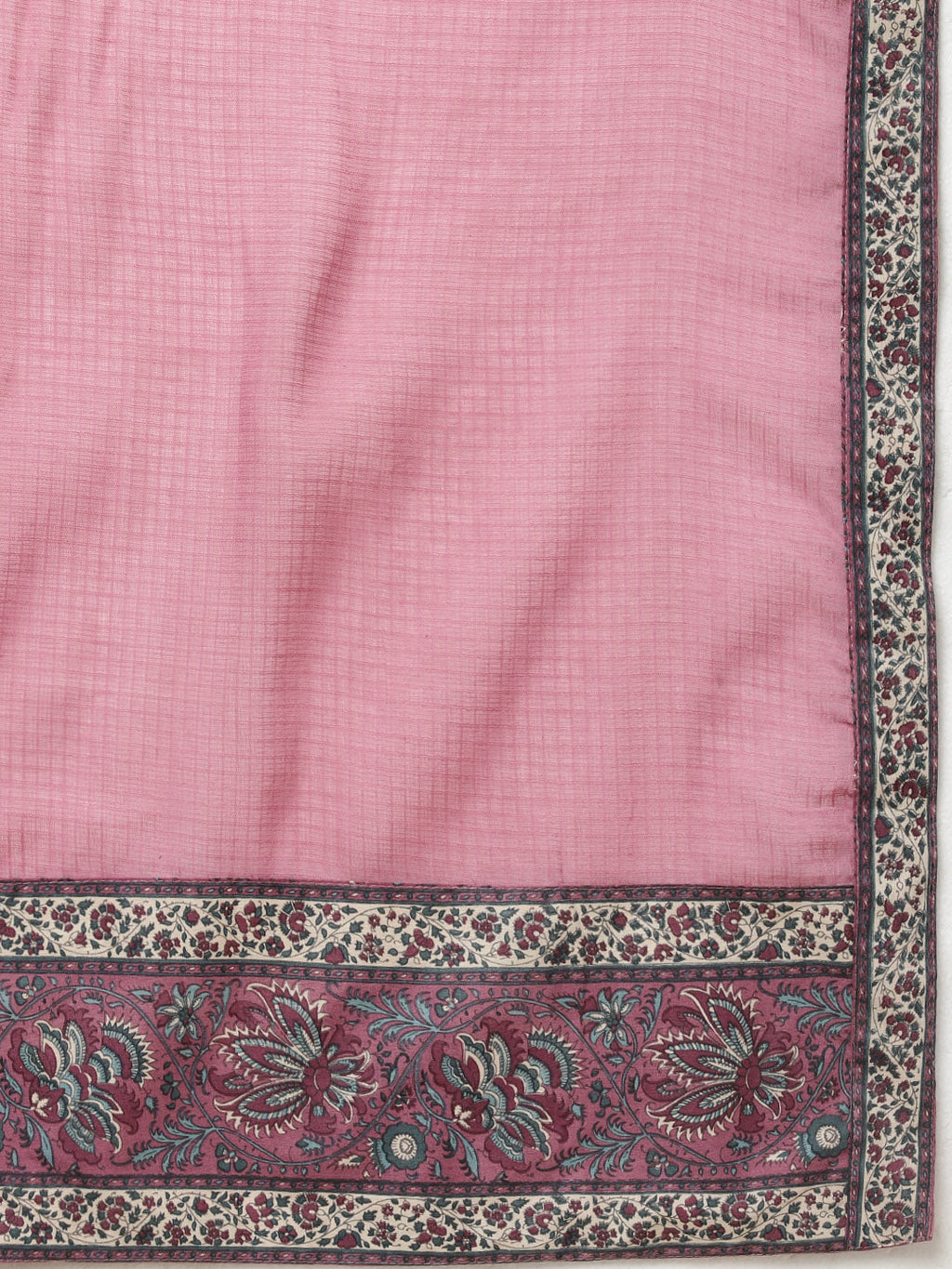 Floral Printed Cotton Kurta With Pants & Dupatta