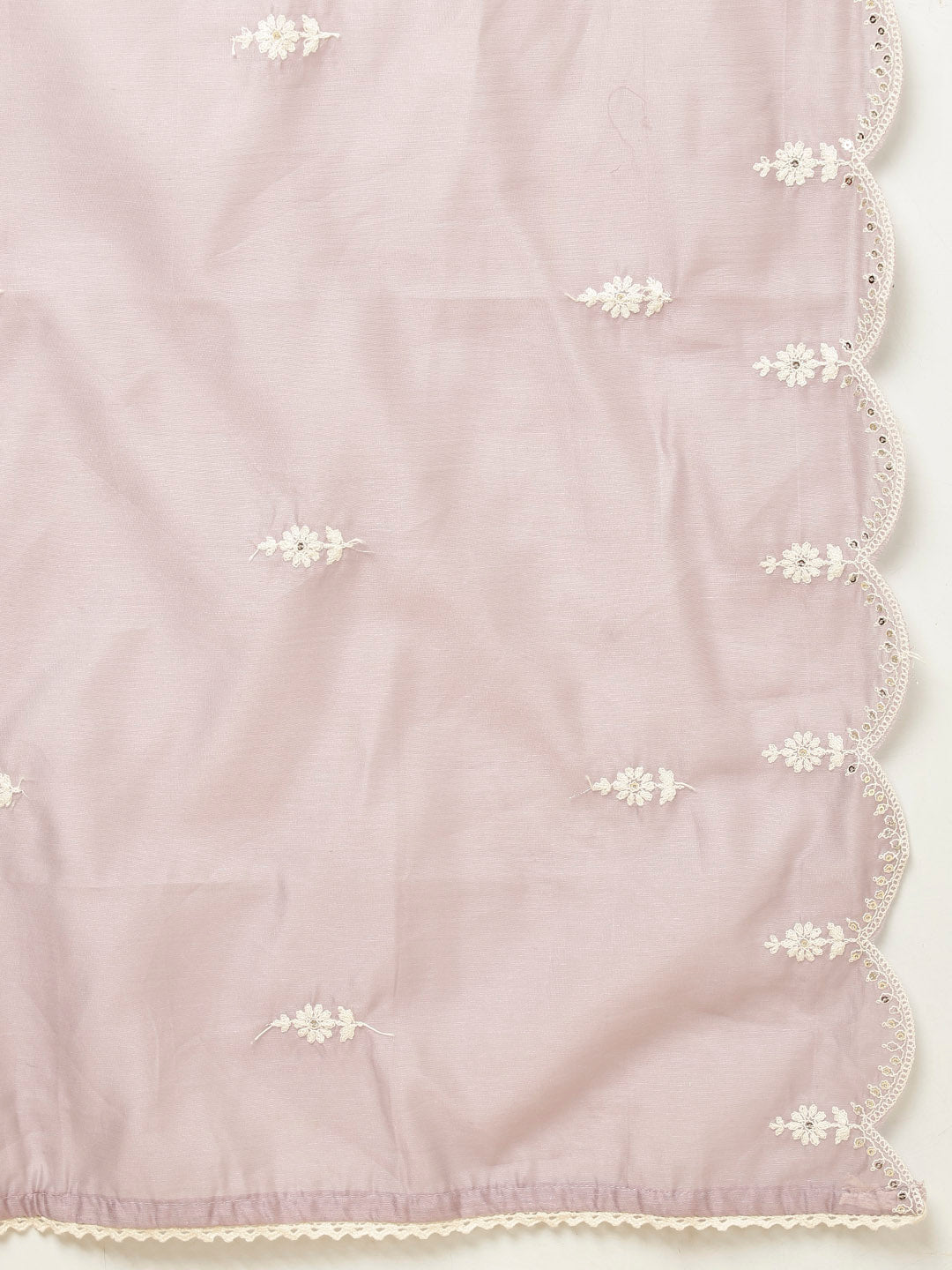 Floral Embroidery Chanderi Kurta With Pants &amp; Dupatta
