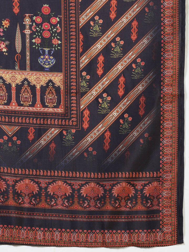Printed Cotton Blend Kurta With Pants &amp; Dupatta