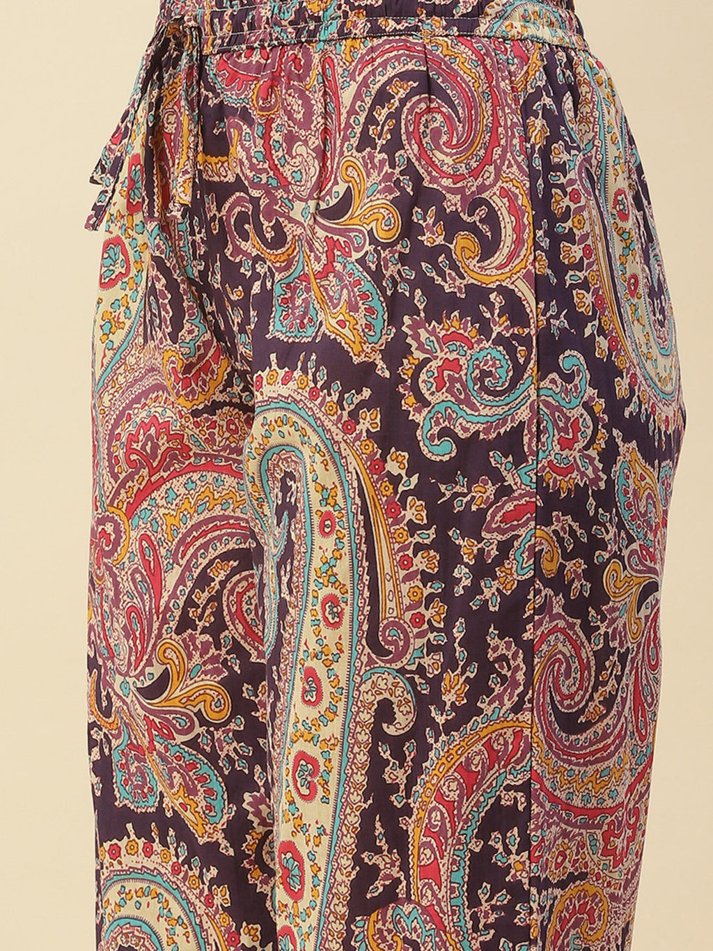 Paisley Printed Cotton Kurta With Pants