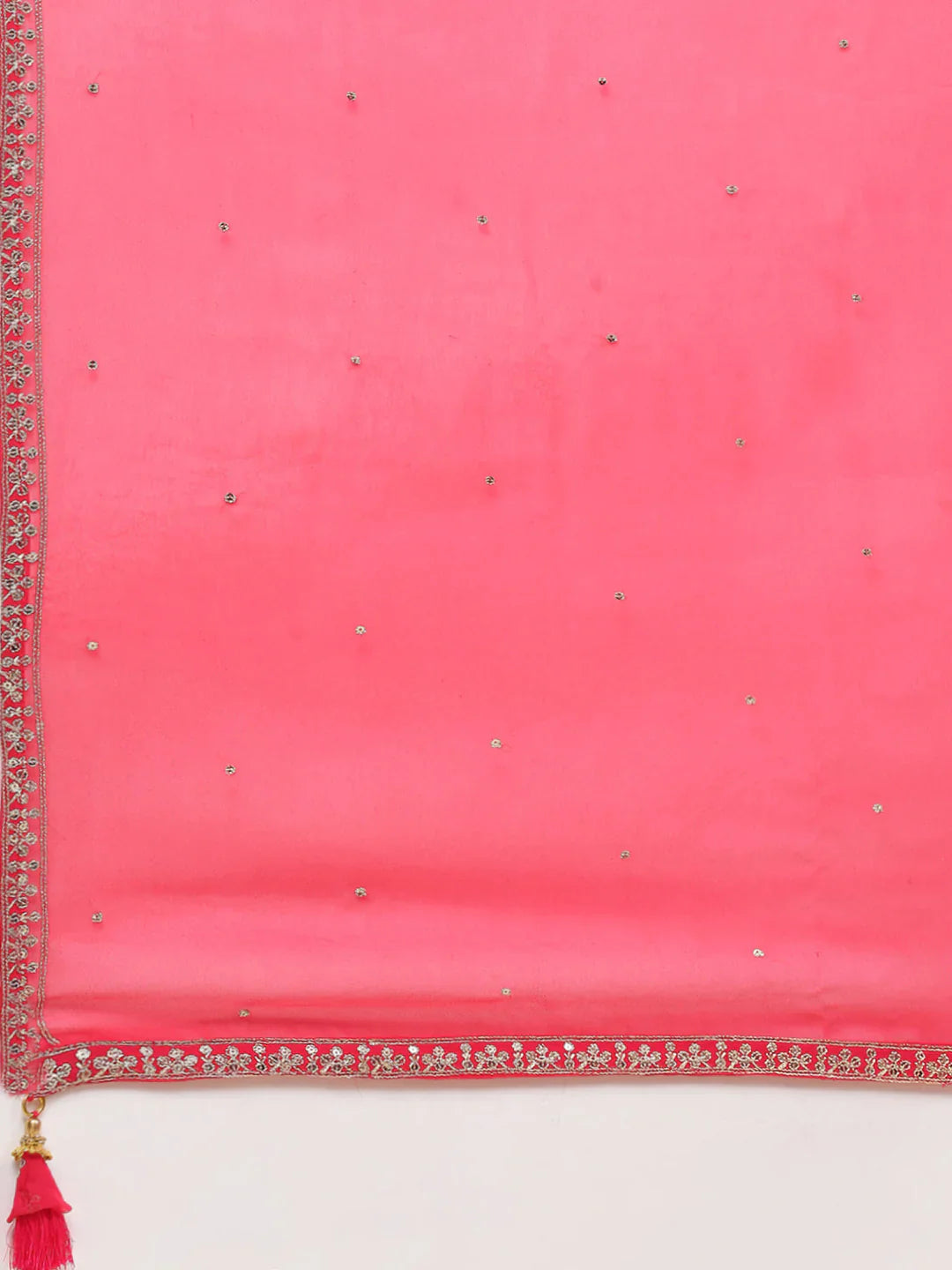 Sequin Embroidered Georgette Kurta With Sharara &amp; Dupatta