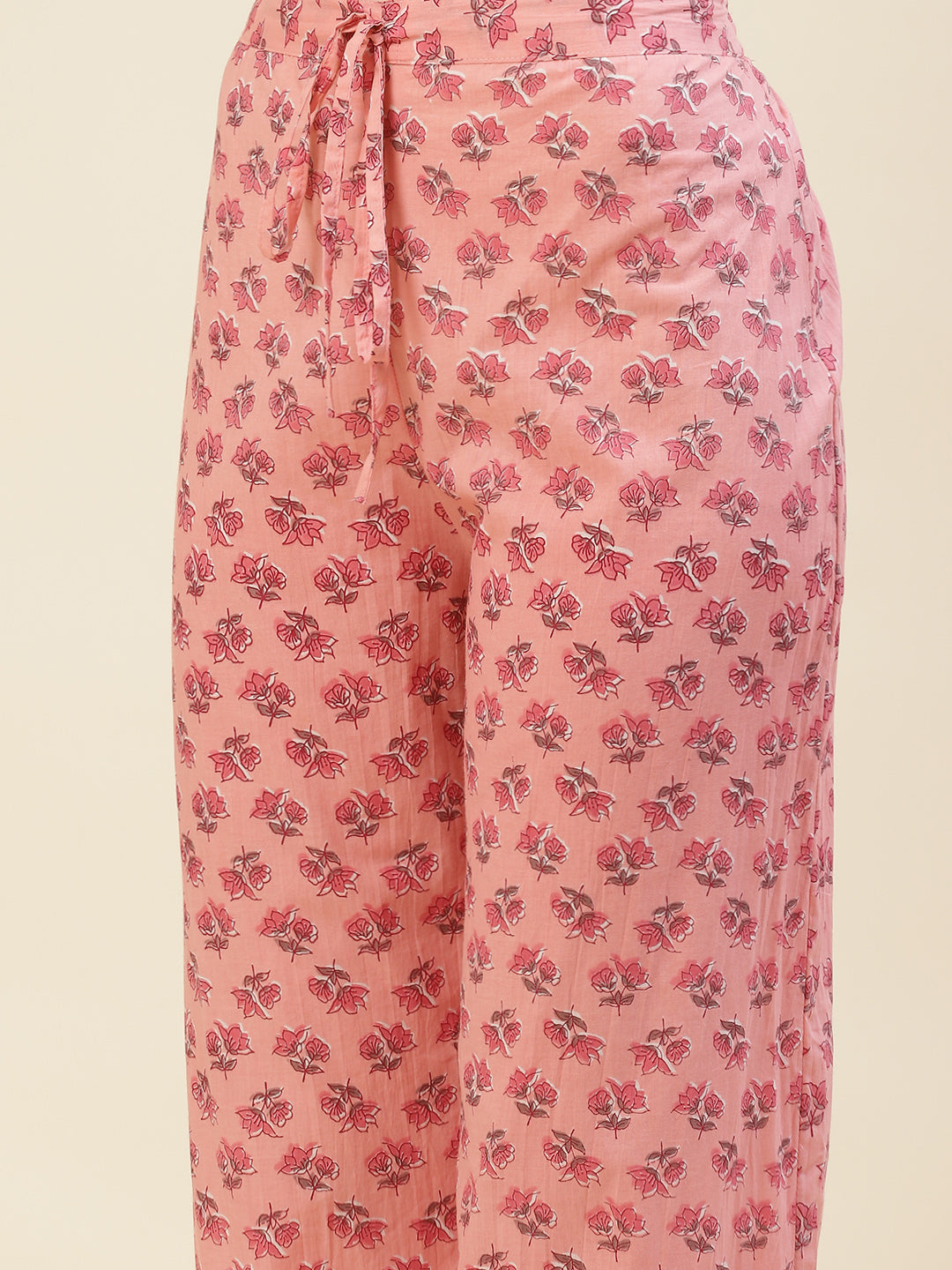 Floral Printed Cotton Kurta With Pants