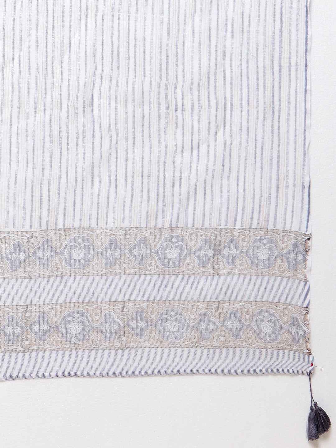 Floral Printed Cotton Kurta With Pants &amp; Dupatta