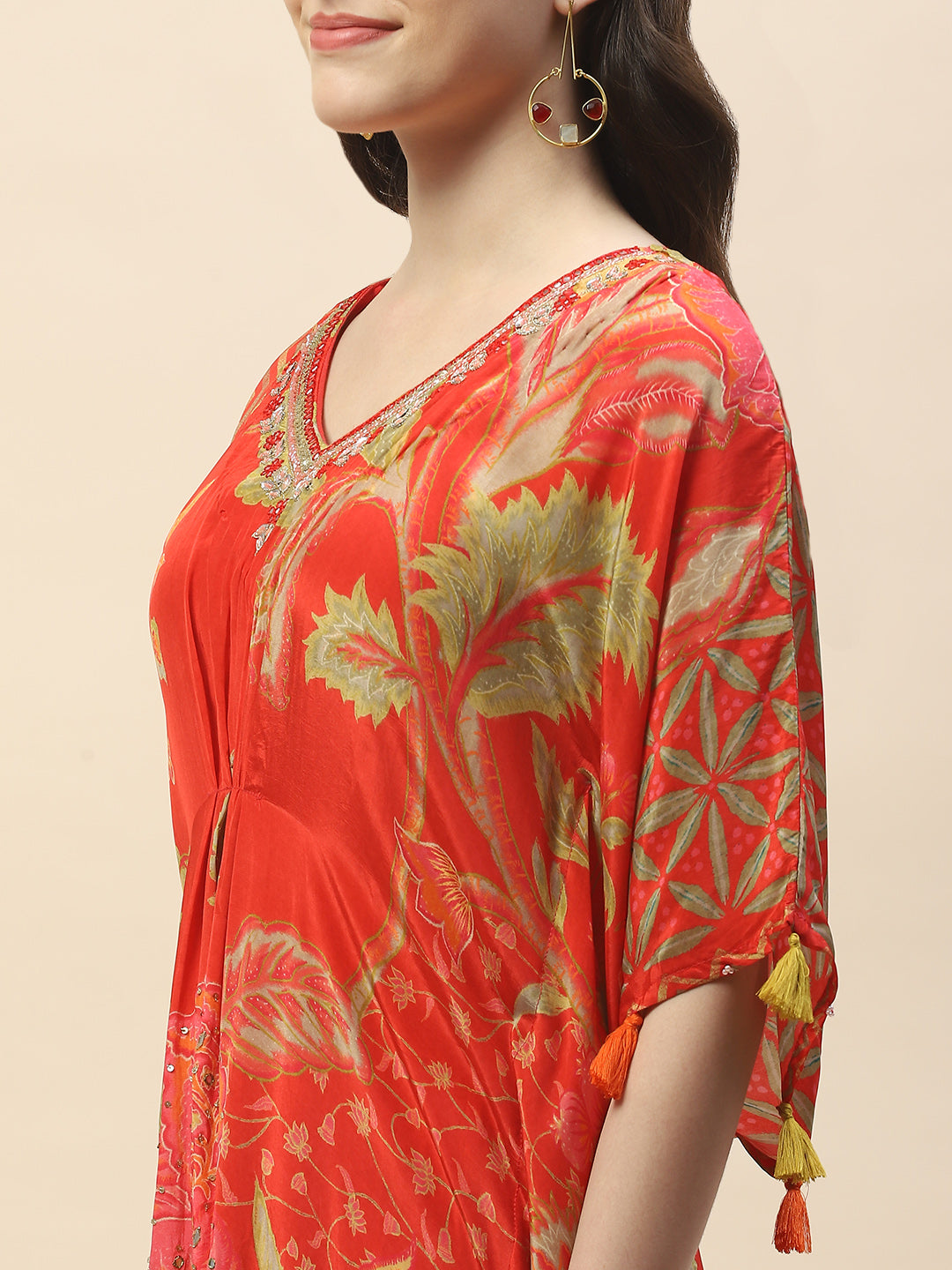 Printed Crepe Kaftan Kurta