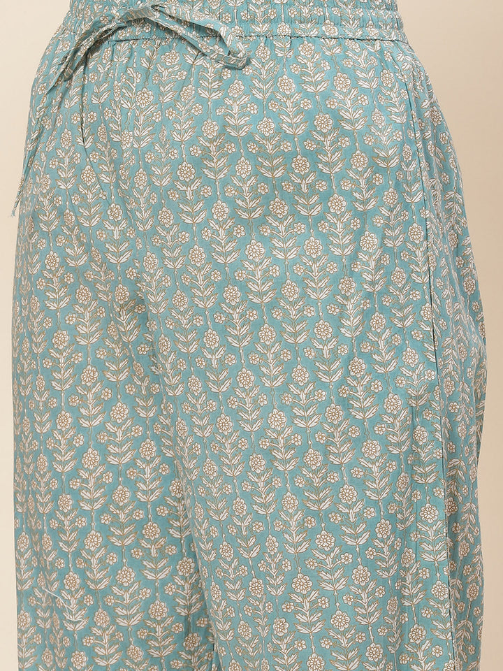 Printed Cotton Kurta With Pants