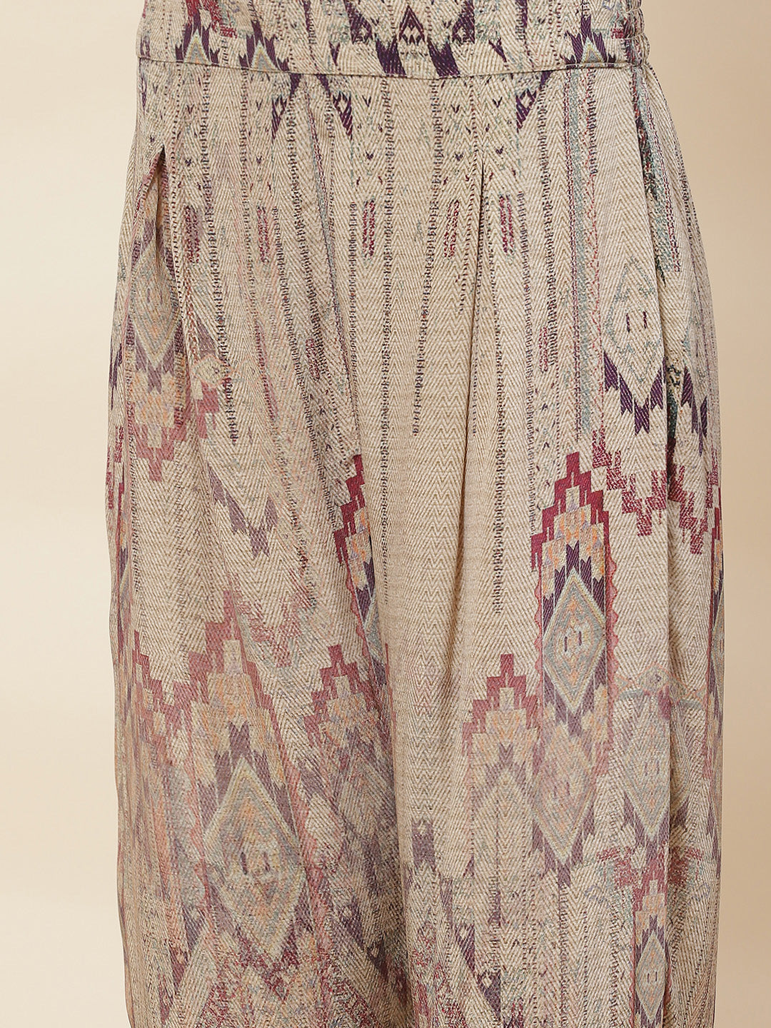 Printed Crepe Kurta With Pants