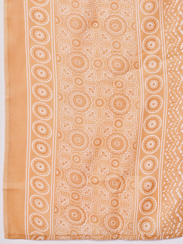 Floral Printed Cotton Kurta With Pants &amp; Dupatta