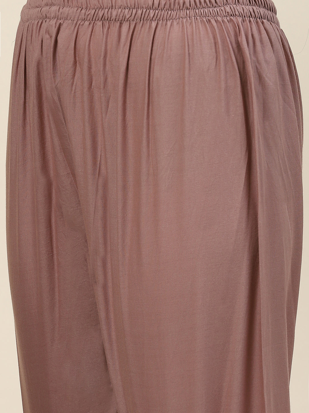 Printed &amp; Neck Embroidered Chanderi Kurta With Pants