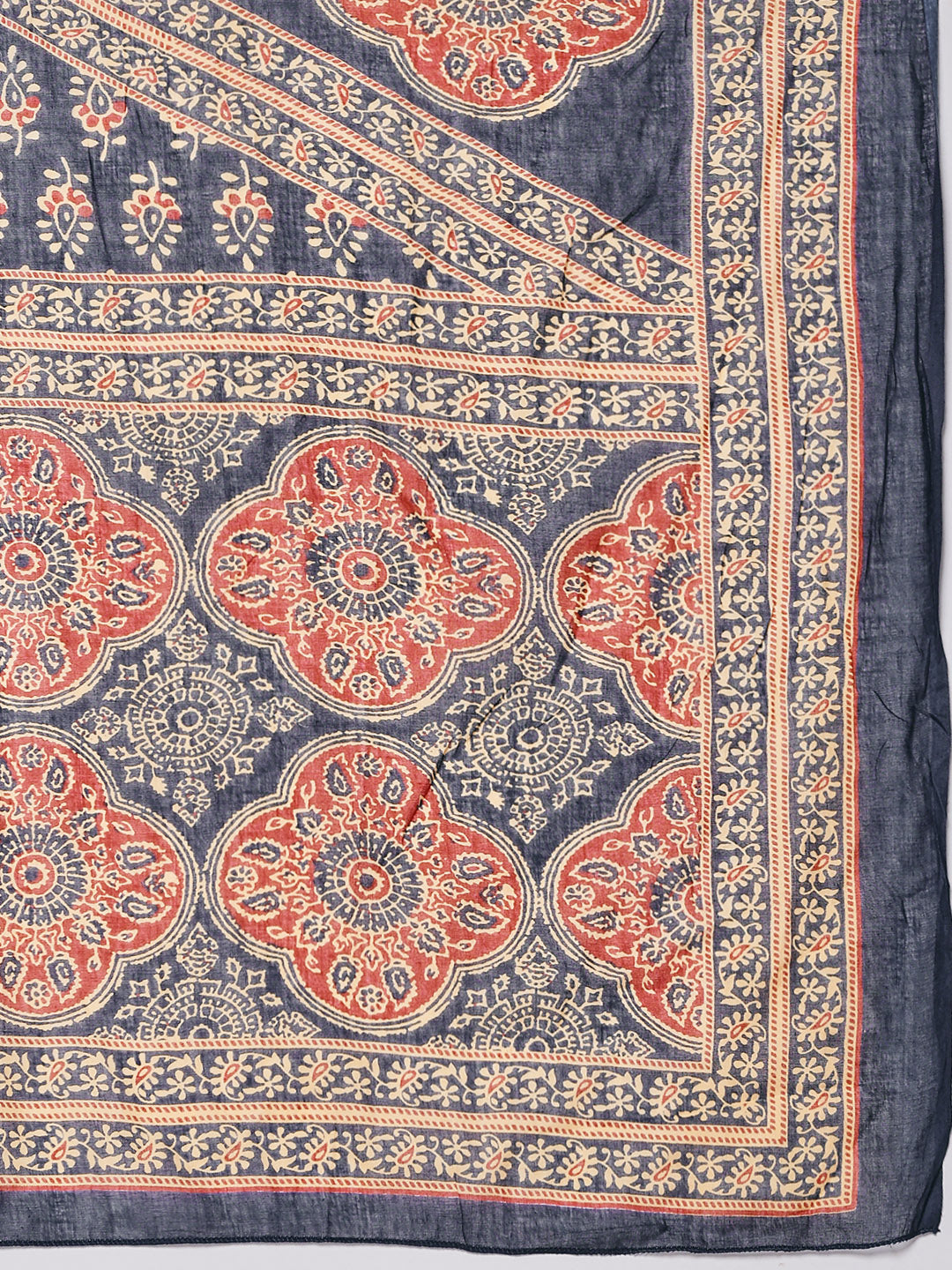 Printed Cotton Blend Kurta With Pants &amp; Dupatta