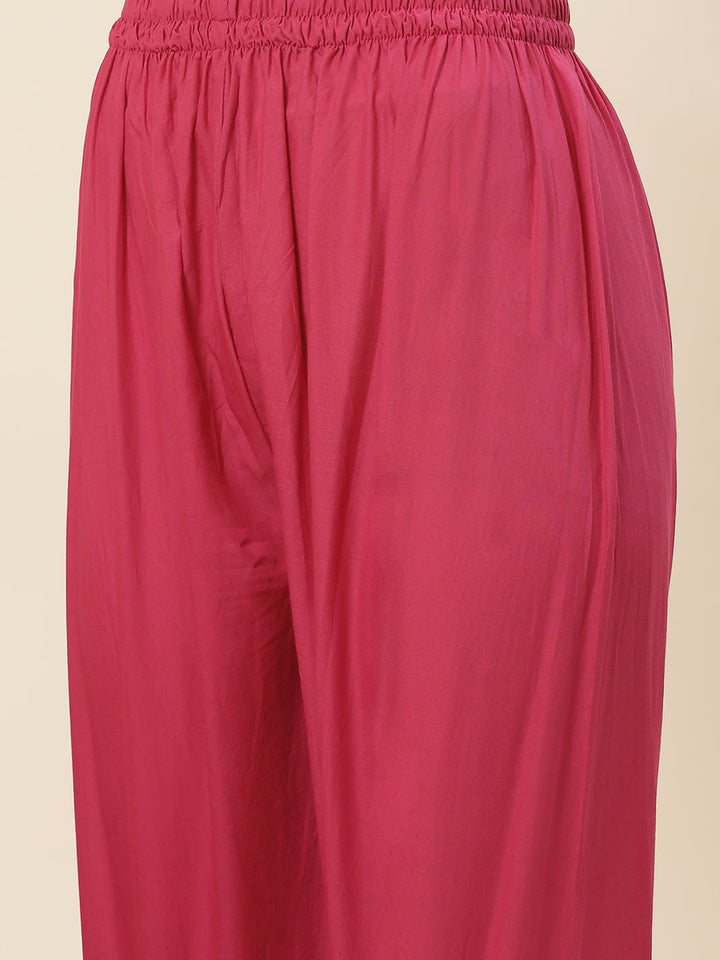 Printed Chanderi Kurta With Pants