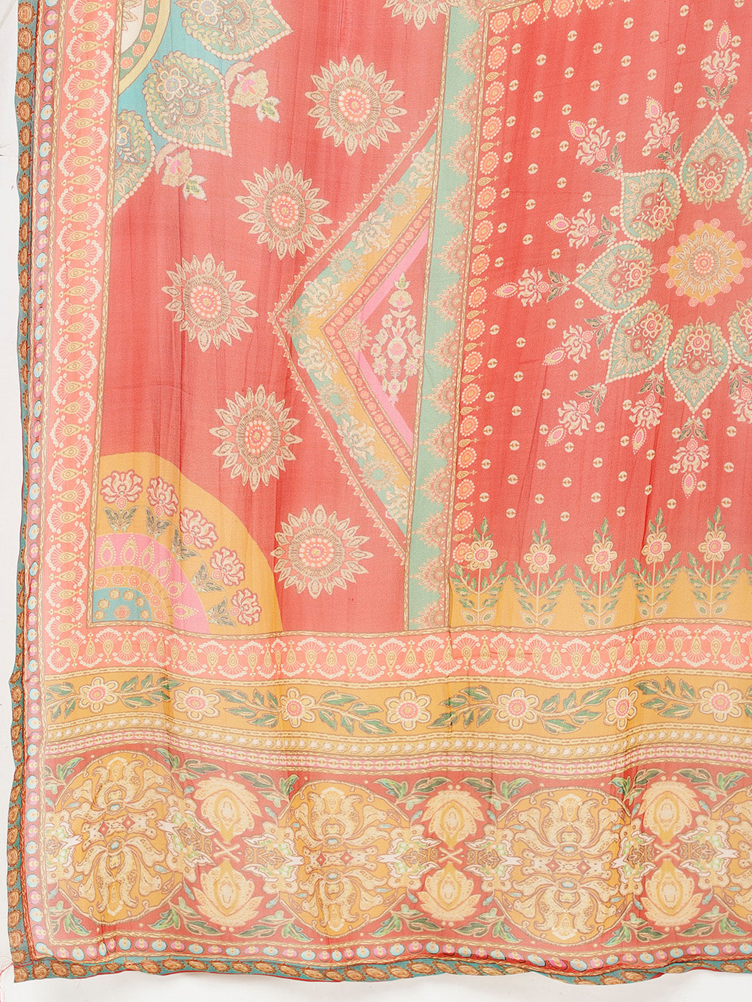 Floral Printed Georgette Kurta With Pants & Dupatta