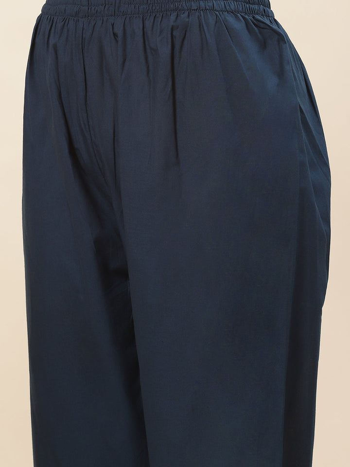 Printed Chanderi Kurta With Pants