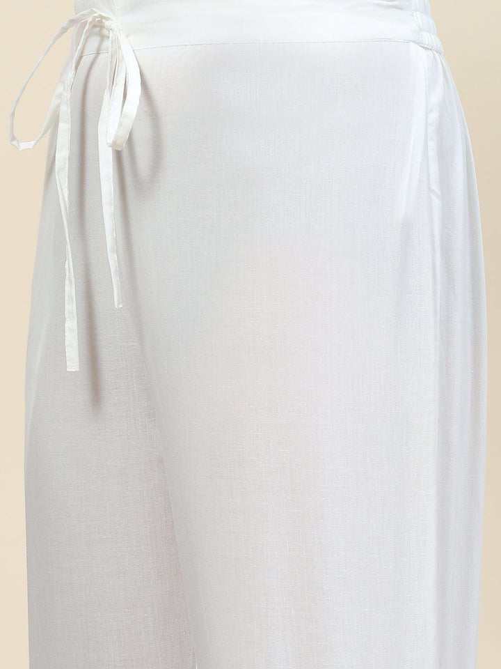 Embroidered Cotton Kurta With Pants