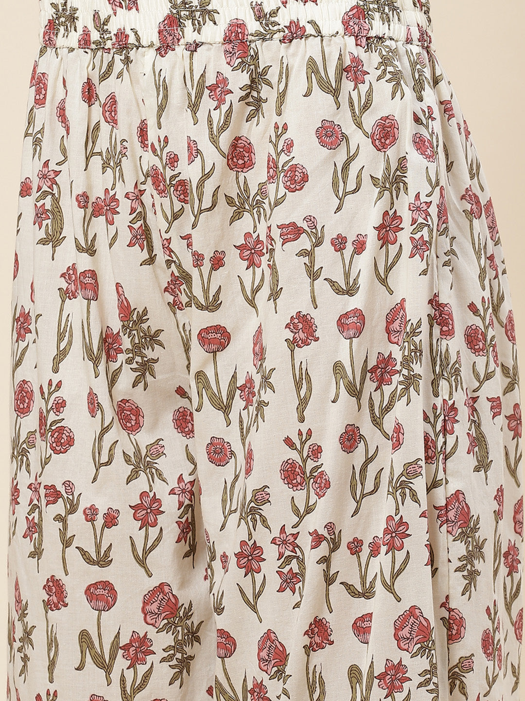 Floral Printed Cotton Kurta With Pants