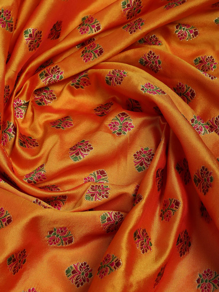 Rajasthani Folk Motif Unstitched Lehenga Choli with Narrative Borders