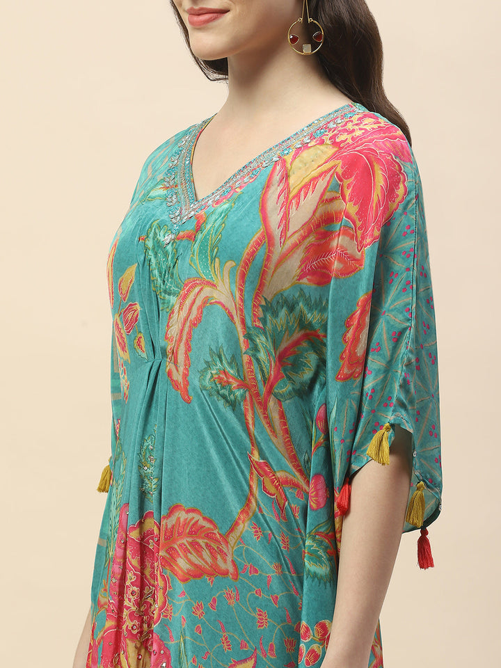Printed Crepe Kaftan Kurta
