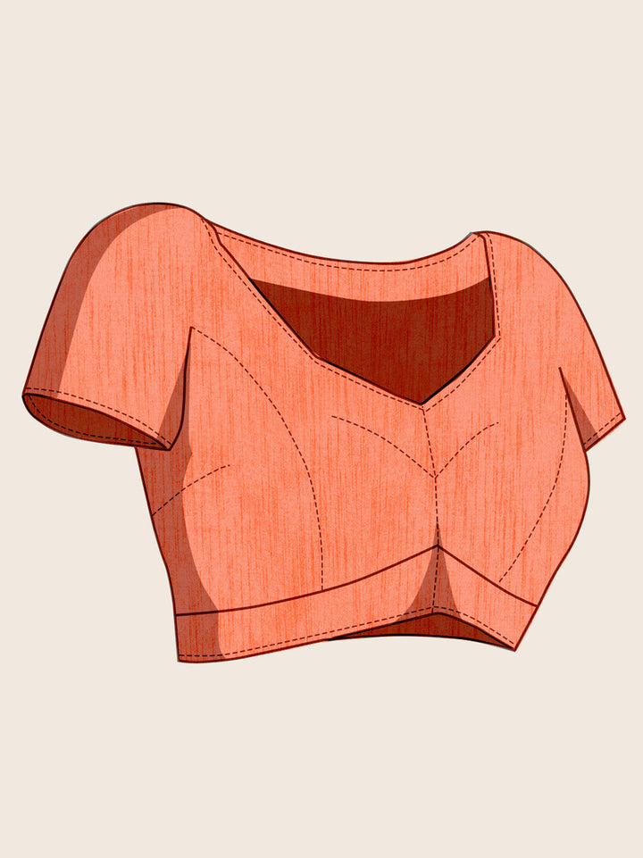 Embroidered Chinon Saree