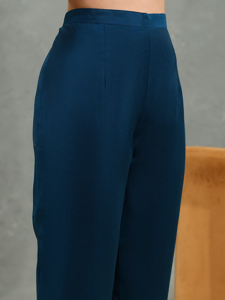 Embroidered Muslin Kurta With Pants &amp; Dupatta