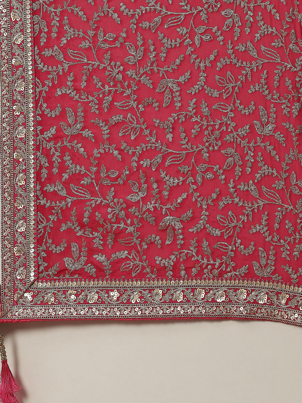 Zari Work Georgette Lehenga With Choli & Dupatta