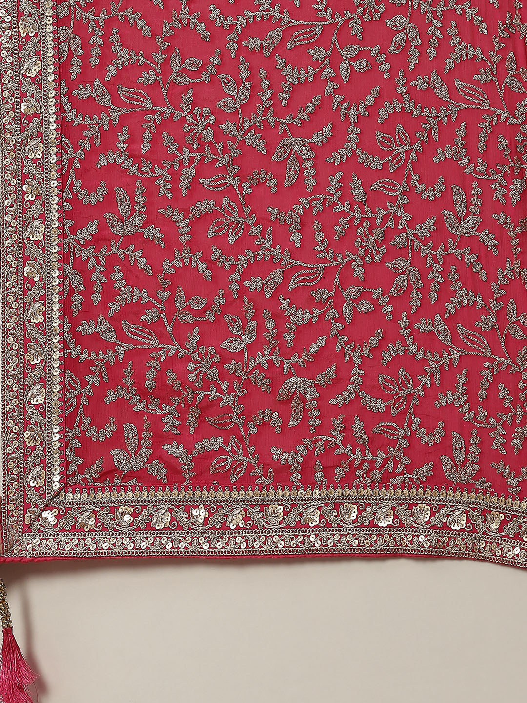 Zari Work Georgette Lehenga With Choli & Dupatta
