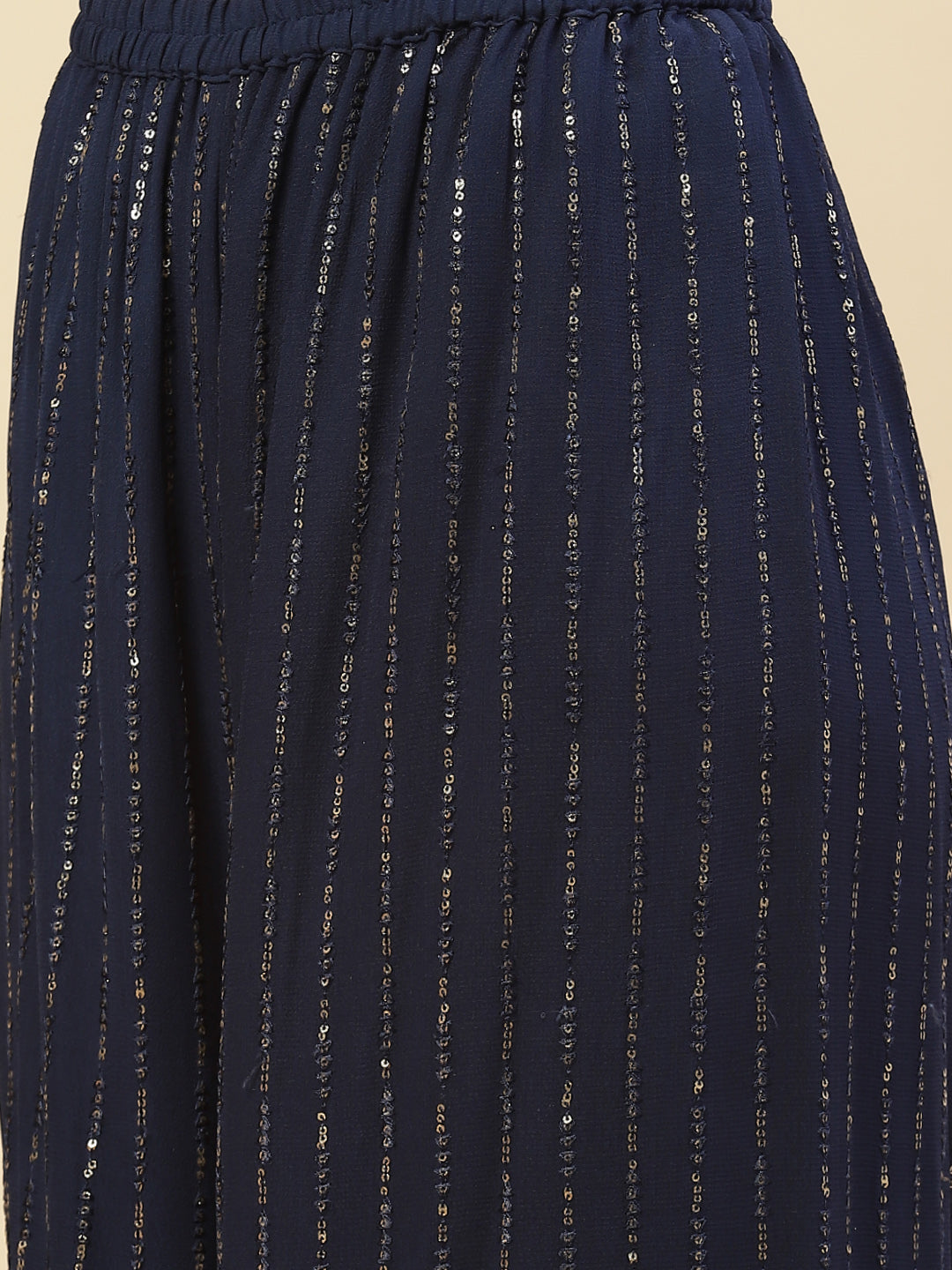 Embroidered Georgette Kurti With Palazzo And Dupatta