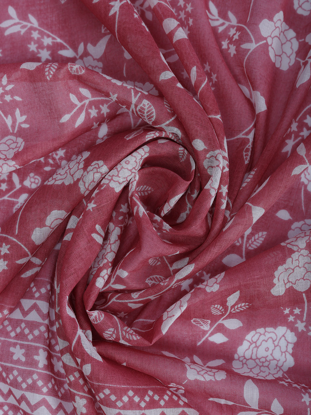 Printed Cotton Blend Kurta With Pant &amp; Dupatta