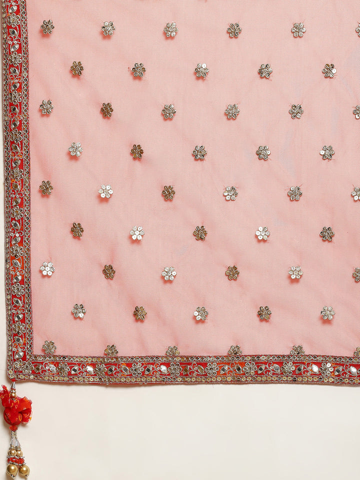 Bandhej Printed Georgette Lehenga With Choli and Net Dupatta