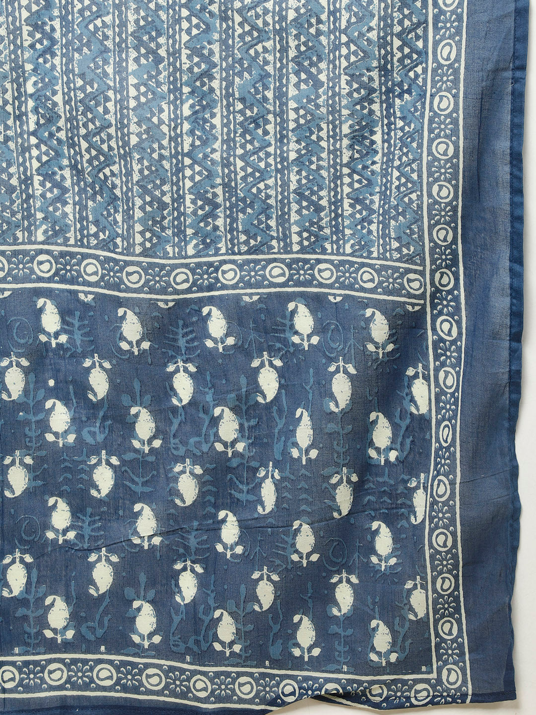 Paisley Printed Cotton Kurta With Pants &amp; Dupatta