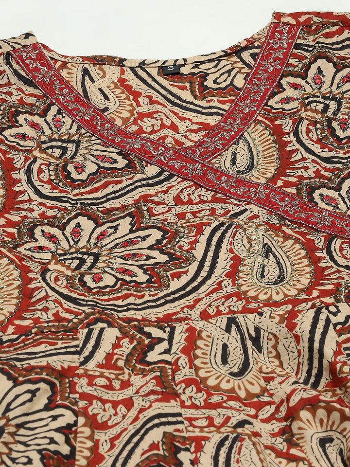 Printed Cotton Kurta With Pants