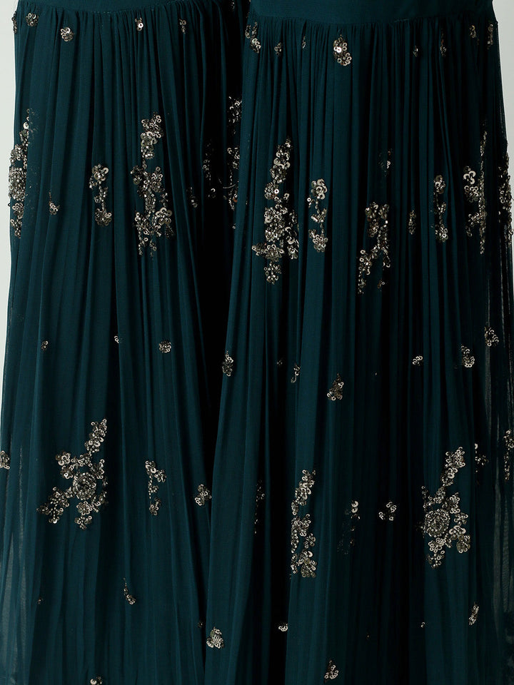 Embelished Georgette Kurta With Pant &amp; Dupatta