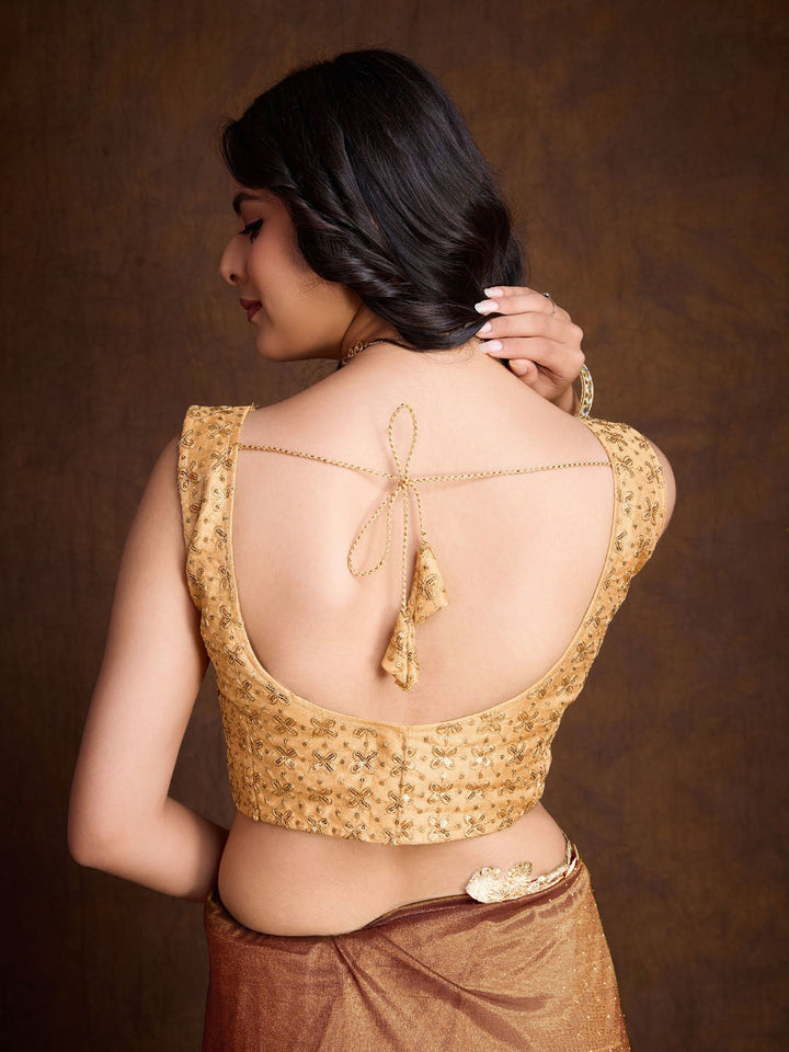 Stone Embroidery Tissue Saree