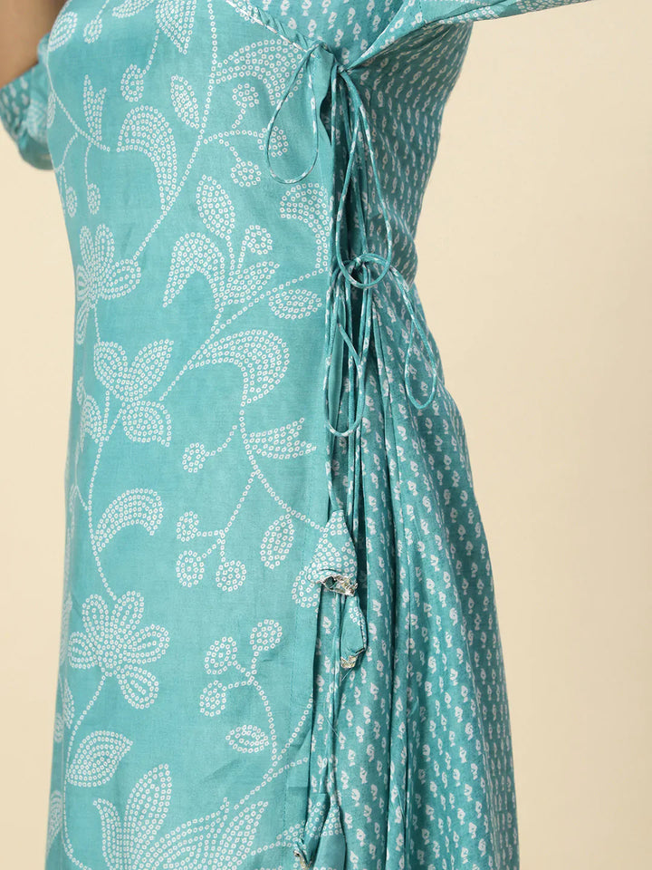 Floral Printed Muslin Kurta With Pants